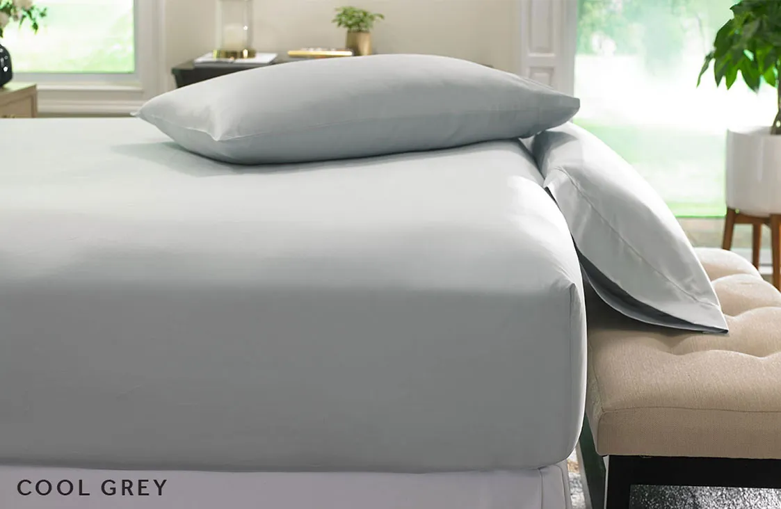 Grey Hemstitch Fitted Sheet