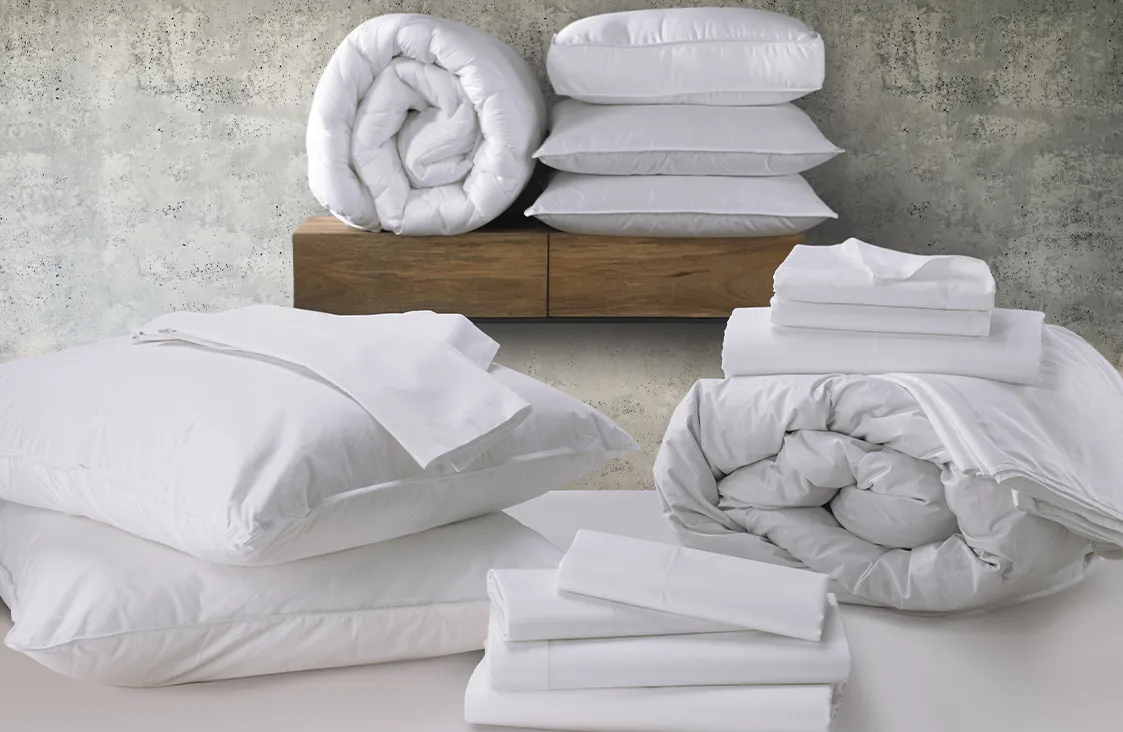Bird's Eye Stripe Bed & Bedding Set