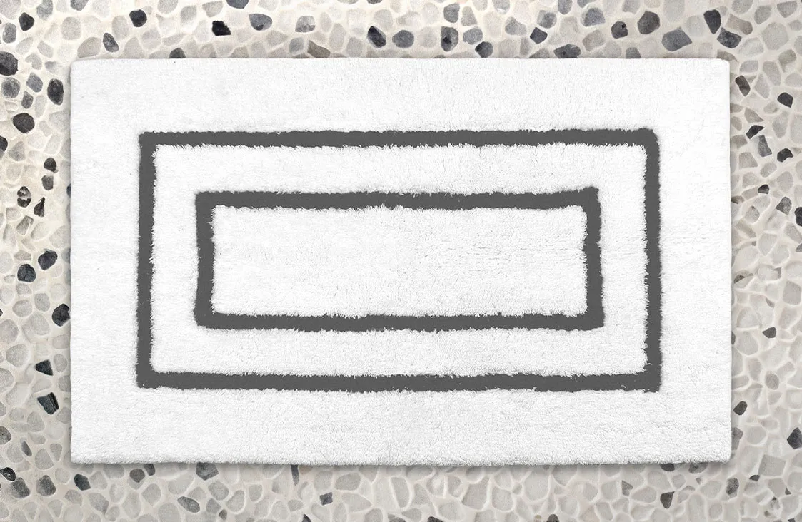 Gray Frame Bath Rug