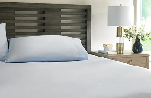 Product Blue Hemstitch Fitted Sheet