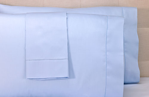 Blue Hemstitch Pillowcases