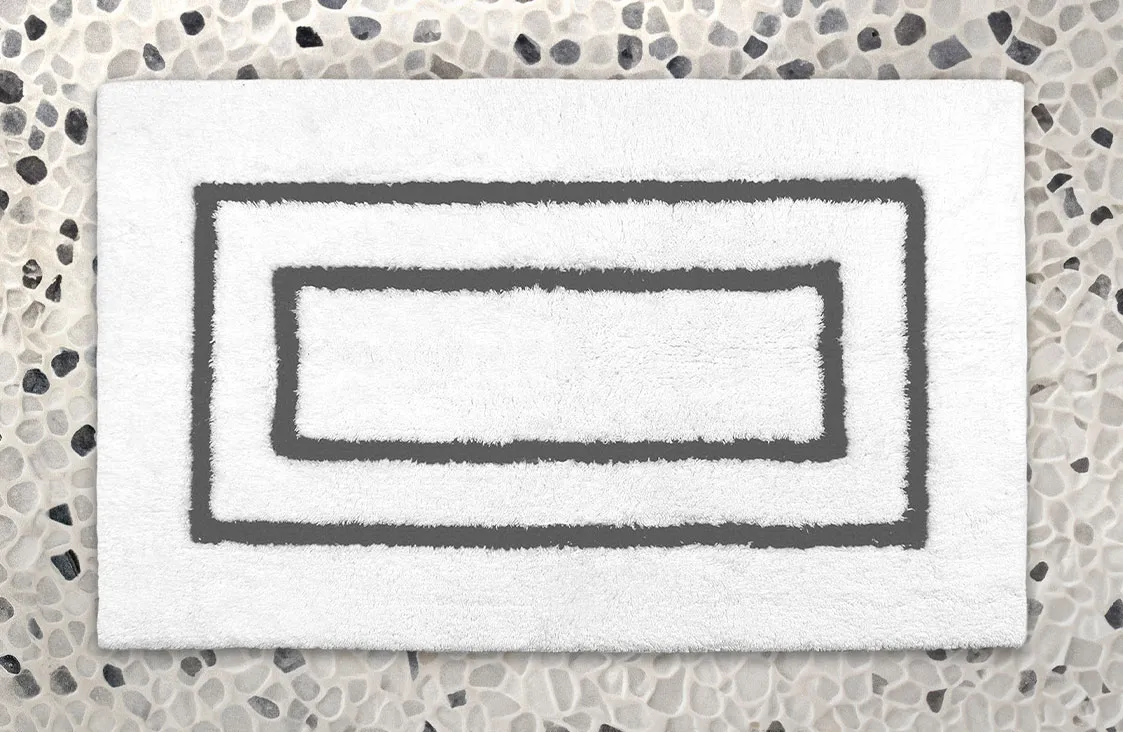 Product Gray Frame Bath Rug